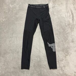 Under Armour Project Rock Compression Leggings Womens M Black Training Pants